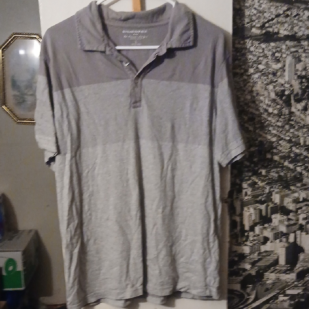 Banana Republic Two-Tone Gray Polo Shirt 3 Button